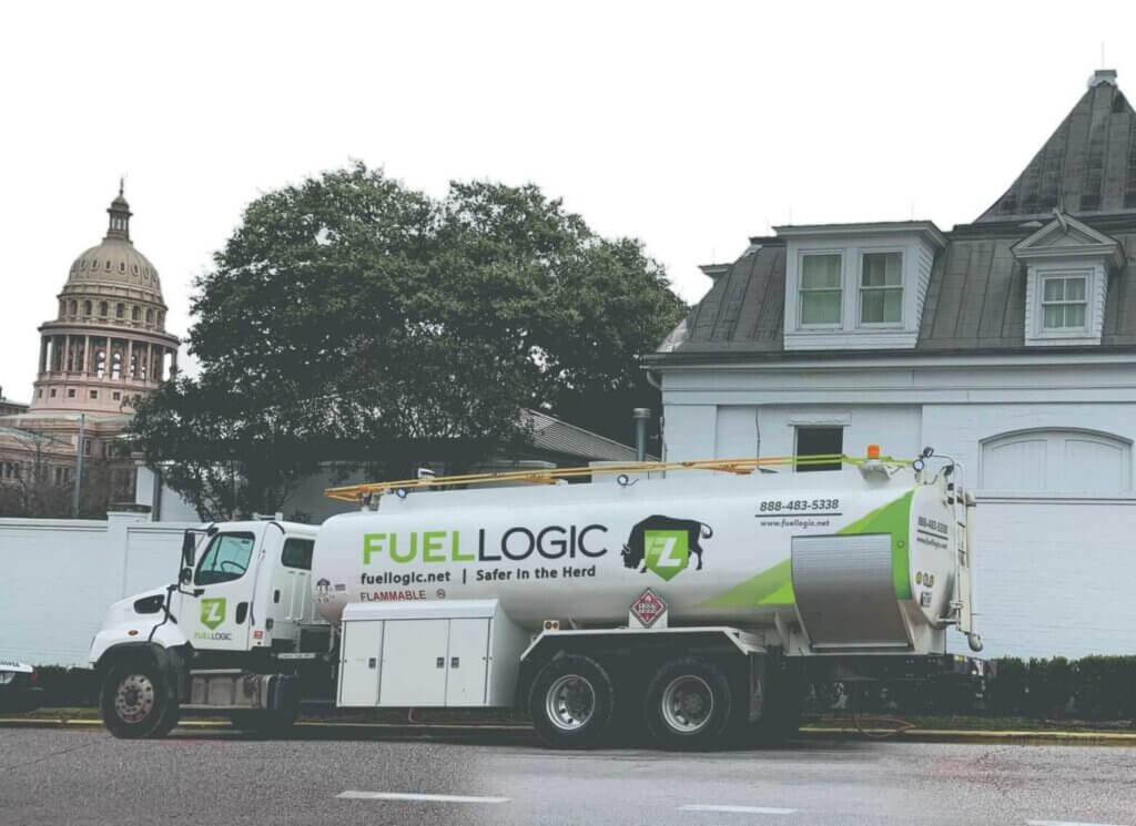 Fuel Logic mobile fuel delivery truck, designed to provide on-site refueling services for fleets, generators, and construction equipment